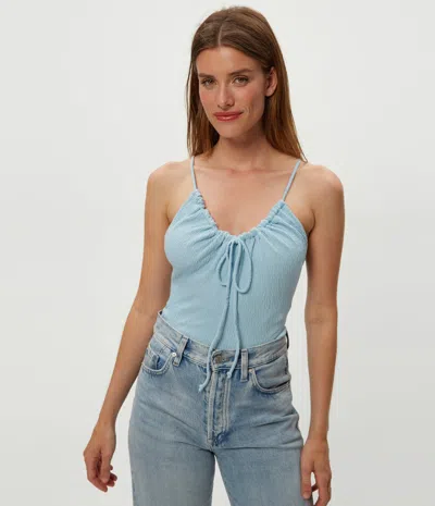 Michael Stars Malani Front Tie Tank In Blue