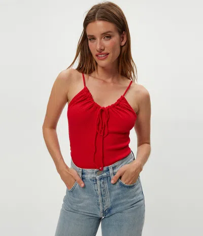 Michael Stars Malani Front Tie Tank In Red