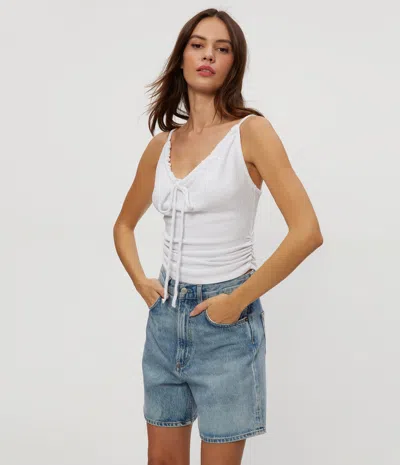 Michael Stars Malani Front Tie Tank In White