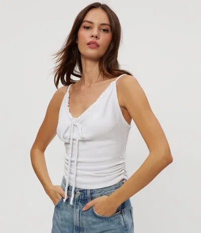 Michael Stars Malani Front Tie Tank In White
