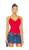 Michael Stars Malani Tie Tank Top In Red