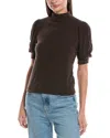 Michael Stars Mallory Gathered Sleeve Top In Brown