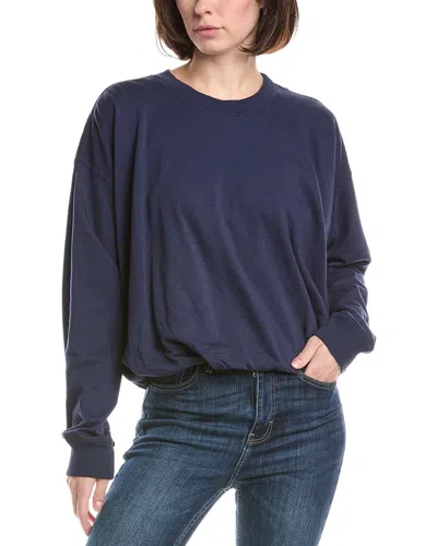 Michael Stars Mariah Bubble Hem Sweatshirt In Blue