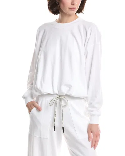 Michael Stars Mariah Bubble Hem Sweatshirt In White
