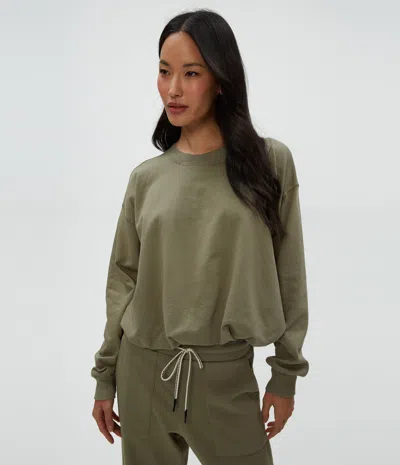 Michael Stars Mariah Bubble Sweatshirt In Green