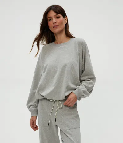 Michael Stars Mariah Bubble Sweatshirt In Heather Grey