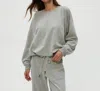 Michael Stars Mariah Bubble Sweatshirt In Heather Grey
