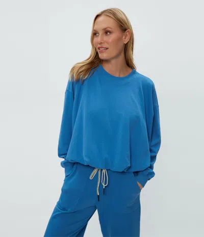 Michael Stars Mariah Bubble Sweatshirt In Ocean
