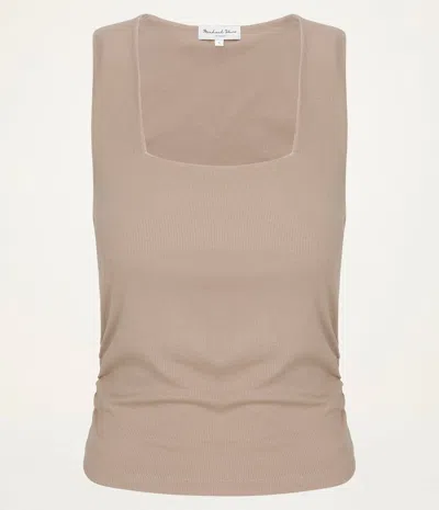 Michael Stars Maribel Square Neck Tank In Brown