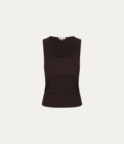 Michael Stars Maribel Square Neck Tank In Brown