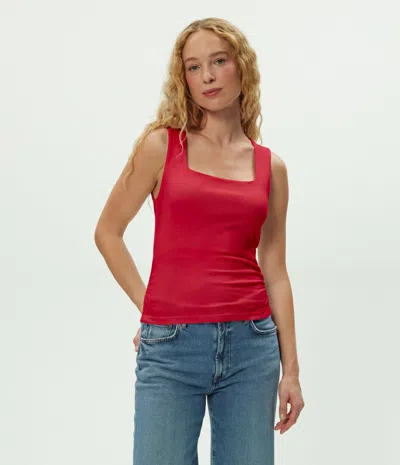 Michael Stars Maribel Square Neck Tank In Espresso In Brown