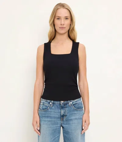Michael Stars Maribel Square Neck Tank In Black