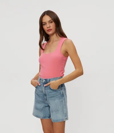 Michael Stars Maribel Square Neck Tank In Pink