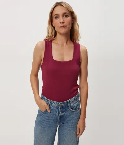 Michael Stars Maribel Square Neck Tank In Pink