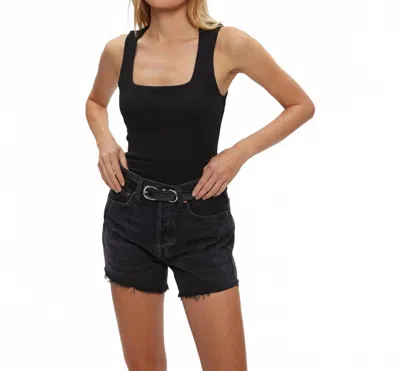 Michael Stars Maribel Square Neck Tank Top In Black