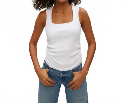 Michael Stars Maribel Square Neck Tank Top In White