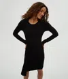 Michael Stars Marina Ruched Dress In Black