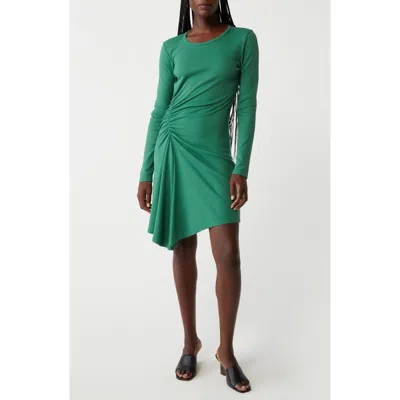 Michael Stars Marina Side Ruched Long Sleeve Dress In Palm