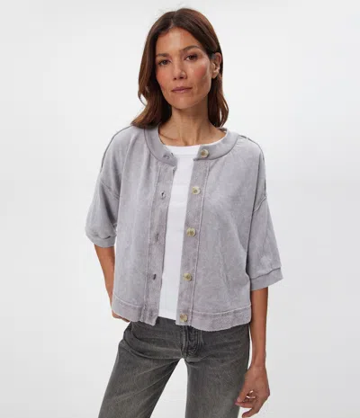 Michael Stars Marlow Mineral Wash Cardigan In Gray