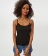 Michael Stars Marta Shine Strappy Tank In Black