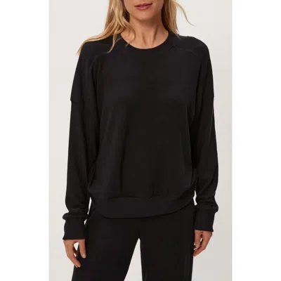 Michael Stars Marty Drop Shoulder Pullover In Black