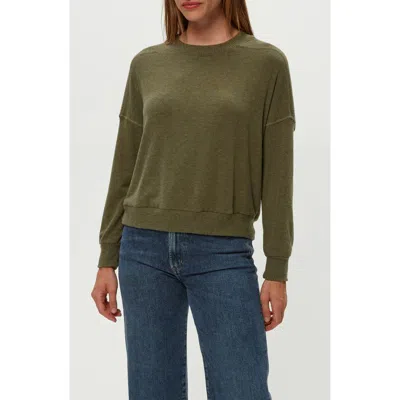Michael Stars Marty Drop Shoulder Pullover In Green