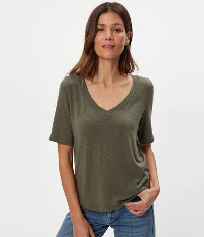 Michael Stars Matty V-neck Top In Green