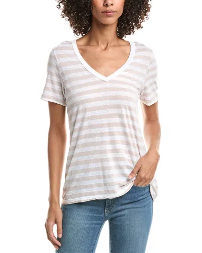 Michael Stars Max Striped T-shirt In White