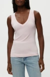 Michael Stars Maya Cotton V-neck Tank In Pink