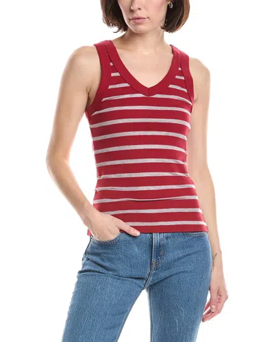 Michael Stars Maya Stripe V-neck Tank In Transparent