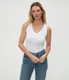 Michael Stars Maya V-neck Tank In White