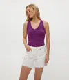 Michael Stars Maya V-neck Tank In Purple