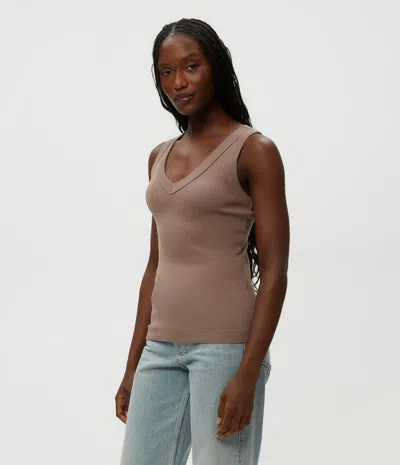 Michael Stars Maya V-neck Tank In Cobblestone