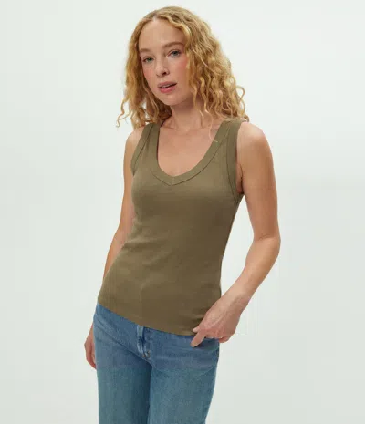Michael Stars Maya V-neck Tank In Green