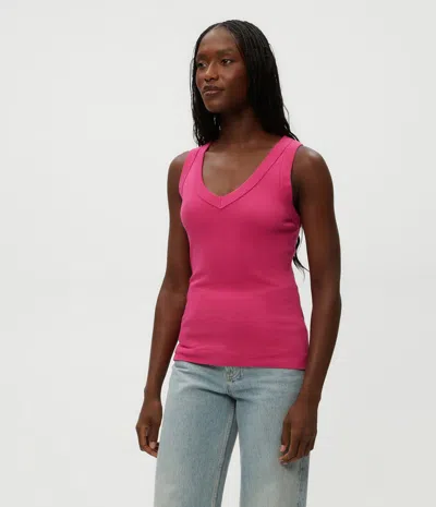 Michael Stars Maya V-neck Tank In Pitaya