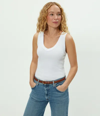 Michael Stars Maya V-neck Tank In White