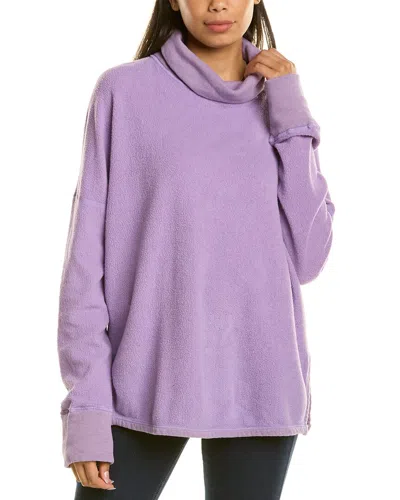 Michael Stars Meadow Reversible Turtleneck Pullover In Purple