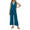 Michael Stars Medina Cropped Gauze Pant - Petite In Lagoon In Blue