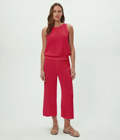 Michael Stars Medina Cropped Gauze Pant In Red