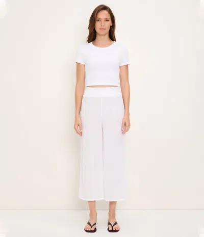 Michael Stars Medina Cropped Gauze Pant In White