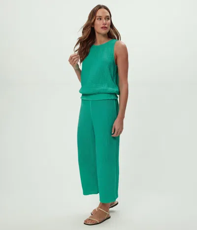 Michael Stars Medina Cropped Gauze Pant In Blue