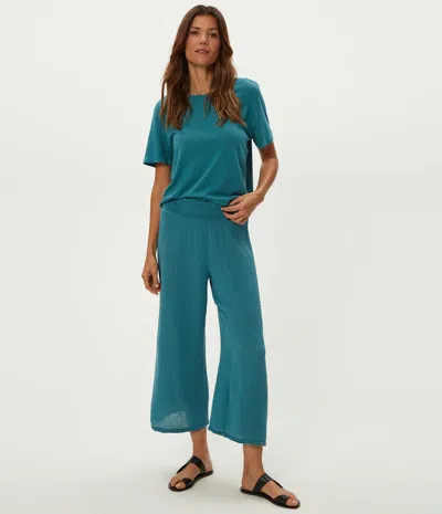 Michael Stars Medina Cropped Gauze Pant In Blue