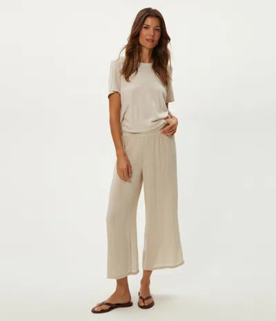 Michael Stars Medina Cropped Gauze Pant In Cement