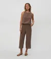 Michael Stars Medina Cropped Gauze Pant In Cobblestone