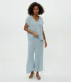 Michael Stars Medina Cropped Gauze Pant In Fountain