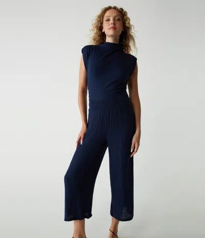 Michael Stars Medina Cropped Gauze Pant In Nocturnal