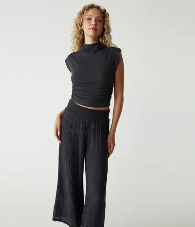 Michael Stars Medina Cropped Gauze Pant In Oxide