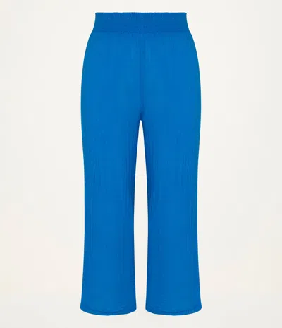 Michael Stars Medina Cropped Gauze Pant In Pacific