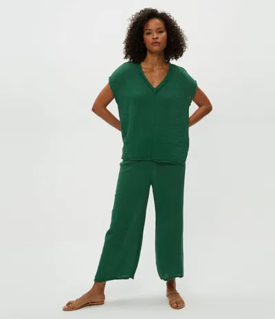 Michael Stars Medina Cropped Gauze Pant In Palm