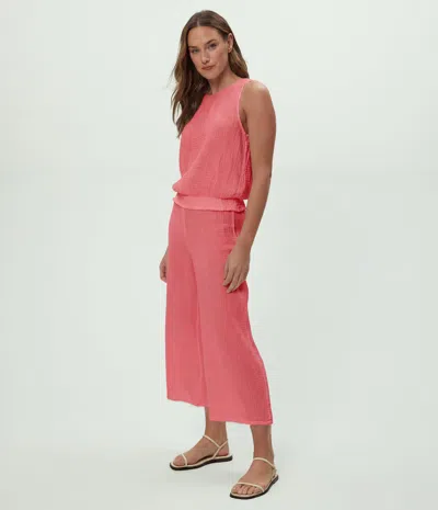 Michael Stars Medina Cropped Gauze Pant In Pink
